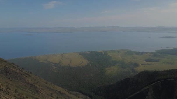 Vista del valle del Sarma Lago Baikal Siberia desde el aire — Vídeo de stock