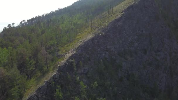 Sarma Valley View Baikal Lake Siberië vanuit de lucht — Stockvideo