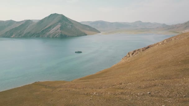 Anga vadisi havadan Baykal gölü Sibirya görünümü — Stok video