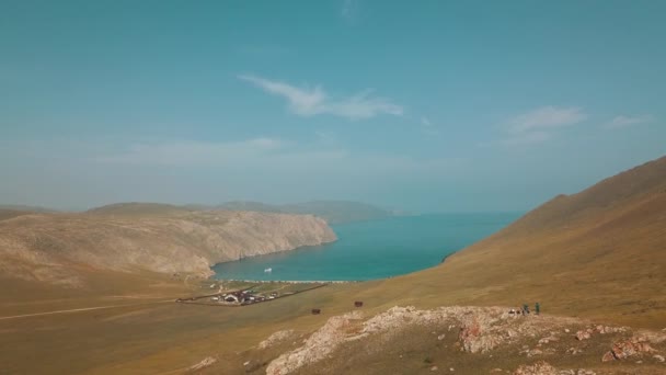 아자 계곡 전망 바이칼 호수 시베리아 에서 공기 — 비디오