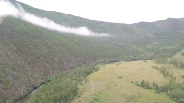Lembah Sarma pemandangan danau Baikal Siberia dari udara — Stok Video