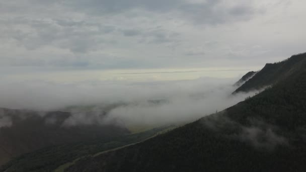 Vista del valle del Sarma Lago Baikal Siberia desde el aire — Vídeo de stock