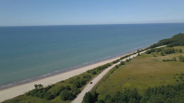 Vue aérienne du littoral Jurkalne Mer Baltique Lettonie — Photo