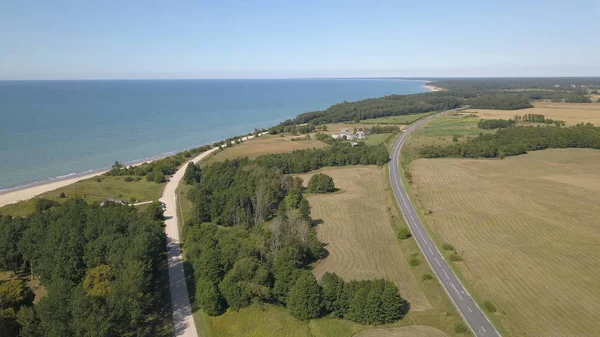 Vue aérienne du littoral Jurkalne Mer Baltique Lettonie — Photo