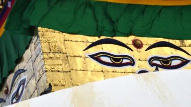 Swayambhunath aptalı Buddha Katmandu 'nun gözü