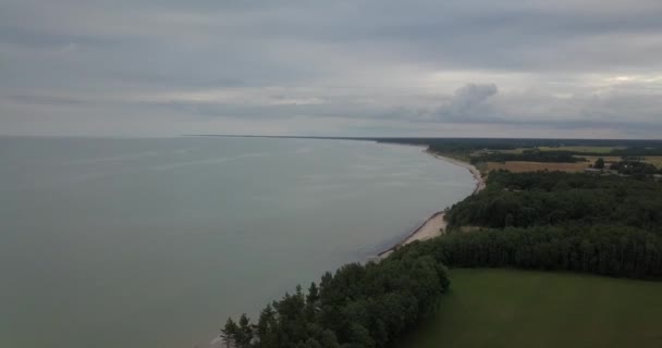 Kustlinje Östersjön Jurkalne Flygfoto Lettland — Stockvideo