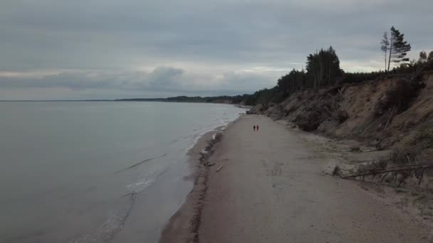 Kustlinje Östersjön Jurkalne Flygfoto Lettland — Stockvideo