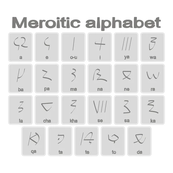 Meroitic 알파벳 디자인에 아이콘 — 스톡 벡터