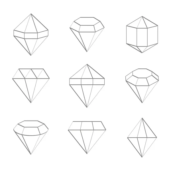 Ensemble Icônes Monochromes Avec Des Bijoux Des Diamants Pour Votre — Image vectorielle