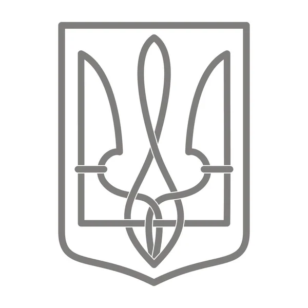 向量图标以徽章乌克兰 乌克兰三叉戟Tryzub 乌克兰国家标志 — 图库矢量图片