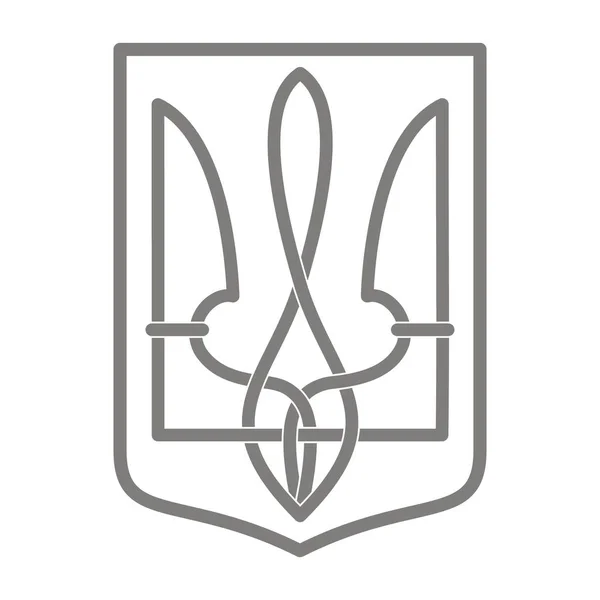 Ukrayna arması ile vektör simgesi. Ukraynalı trident. Tryzub. Ukrayna'nın ulusal sembolleri.