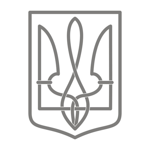 vector icon with coat of arms of Ukraine. Ukrainian trident. Tryzub. National symbols of Ukraine.