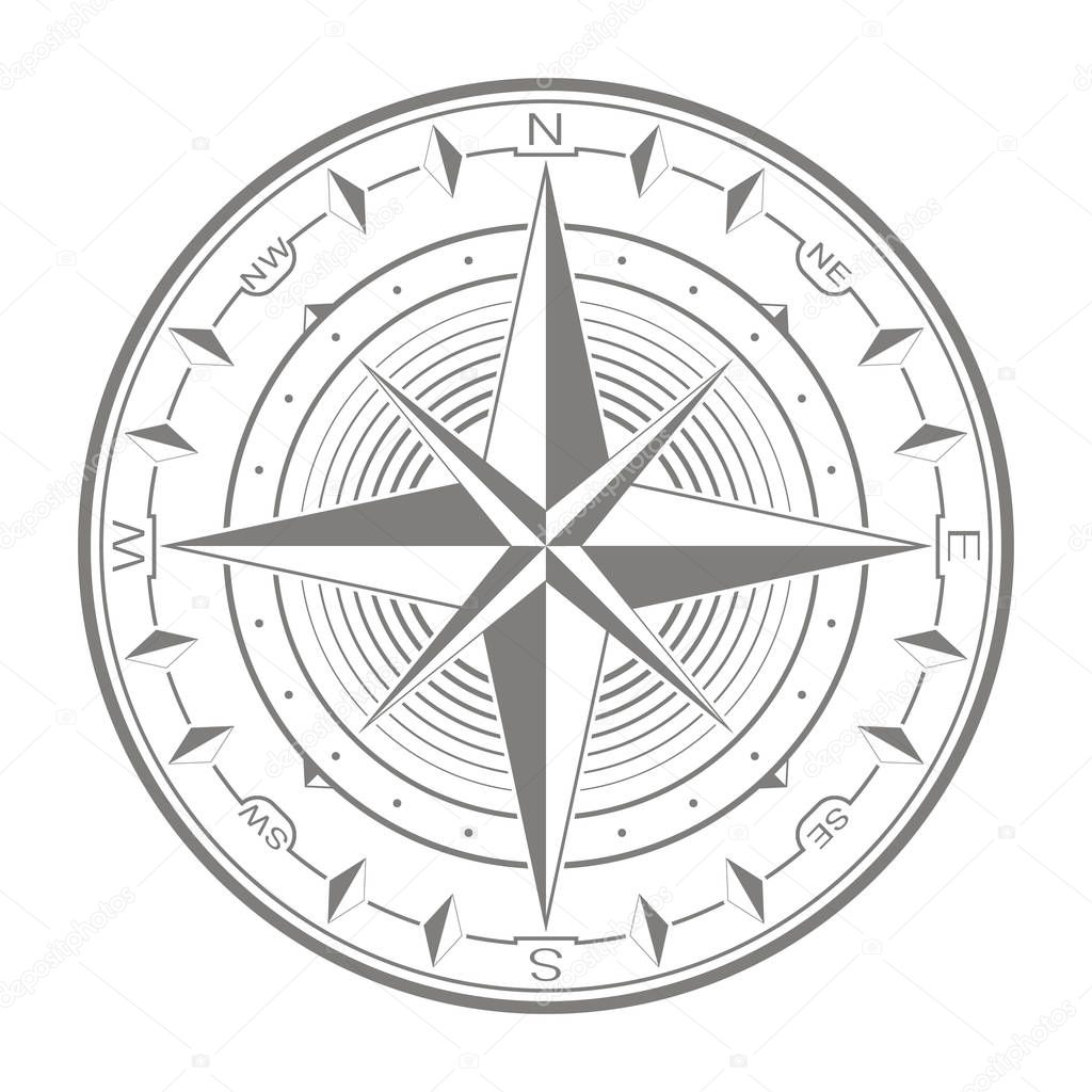 vector icon  with compass rose for your design