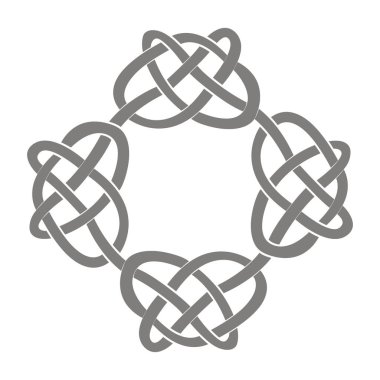 Kelt sanat ve tasarım için etnik süs eşyaları ile tek renkli simge