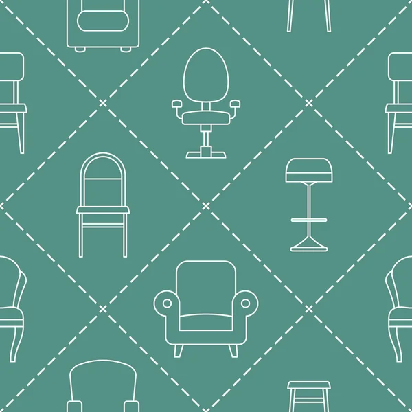 あなたのデザインの椅子アイコンがシームレスなパターン — ストックベクタ