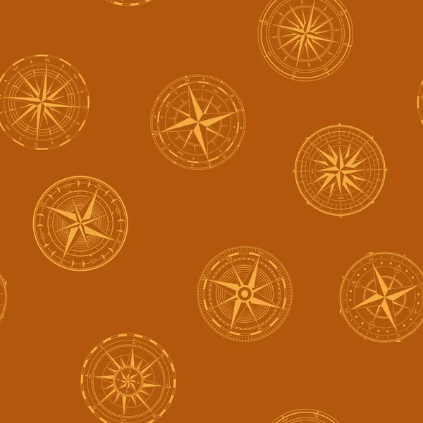 Seamless Pattern Compass Rose Your Design — Stock Vector