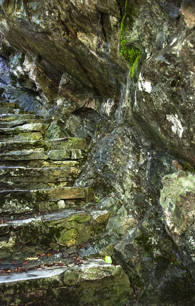 Passos Pedra Esculpidos Rocha — Fotografia de Stock