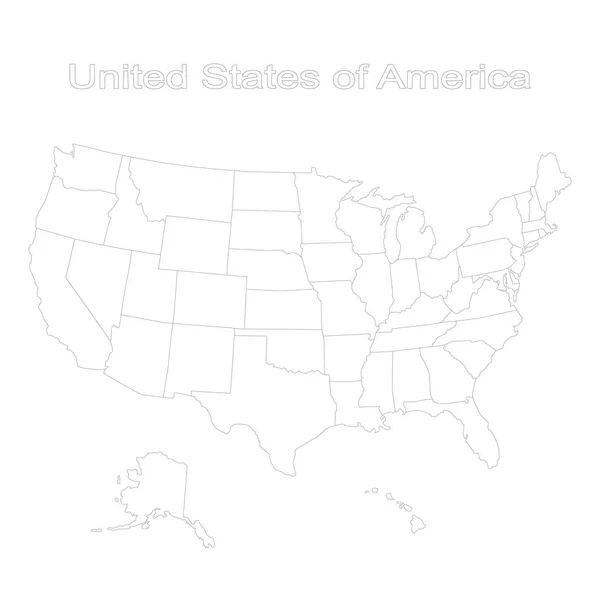Set Monocromatico Con Mappa Degli Stati Uniti America Vostro Design — Vettoriale Stock