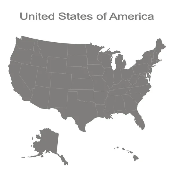 Tek Renkli Amerika Birleşik Devletleri Harita Tasarımınız Için Ayarla — Stok Vektör