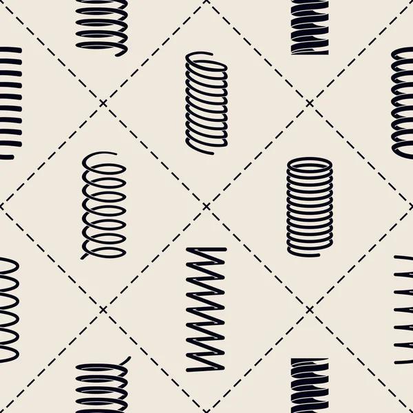 Nahtloses Muster Mit Schraubenfedern Für Ihr Design — Stockvektor