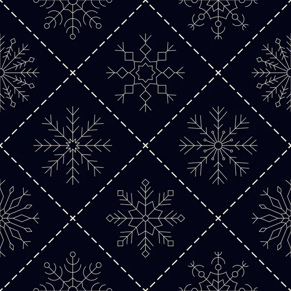 Seamless Pattern Snowflakes Your Design — Stock Vector