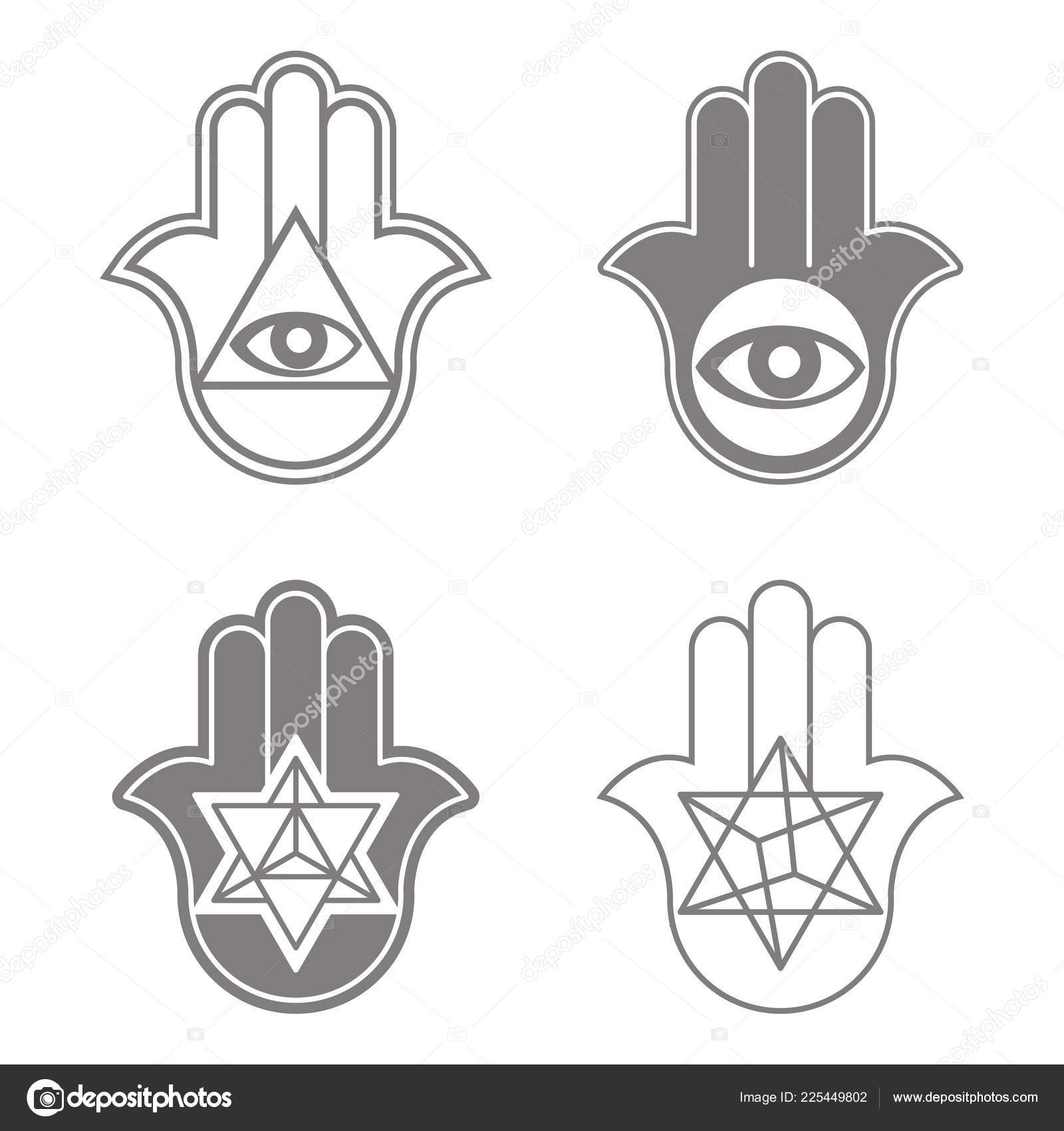 矢量图标与卡巴拉标志哈姆萨为您的设计图库矢量图©drutska 225449802, image size:1600x1700