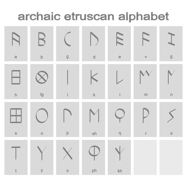 Set Monochromer Symbole Mit Etruskischem Alphabet Für Ihr Design — Stockvektor
