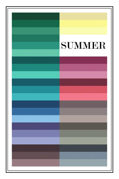 Stock Vector Color Guide Seasonal Color Analysis Palette Summer Type — Stock Vector
