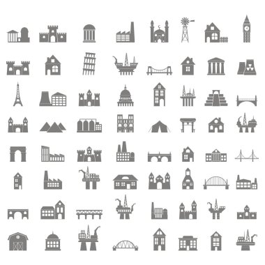 binalar tasarımınız için Vector Icons set