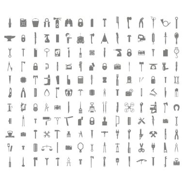 tasarımınız için farklı araçlarla tek renkli simgeler kümesi