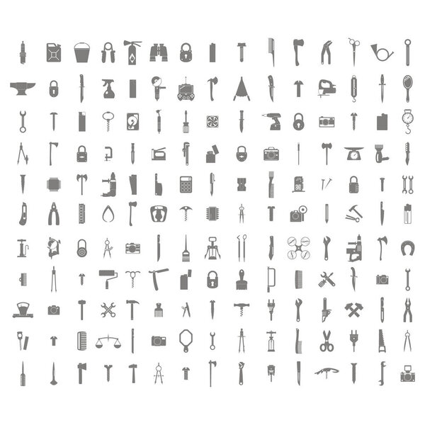 набор монохромных иконок с различными инструментами для Вашего дизайна
