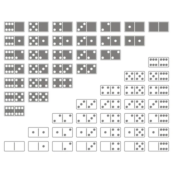 Set Van Zwart Wit Pictogrammen Met Domino Voor Ontwerp — Stockvector