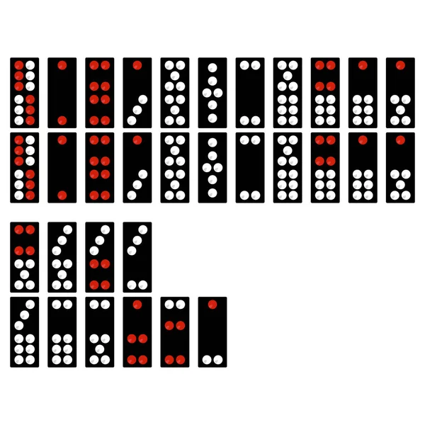 Sada Monochromatické Ikony Čínské Domino Pro Návrh — Stockový vektor