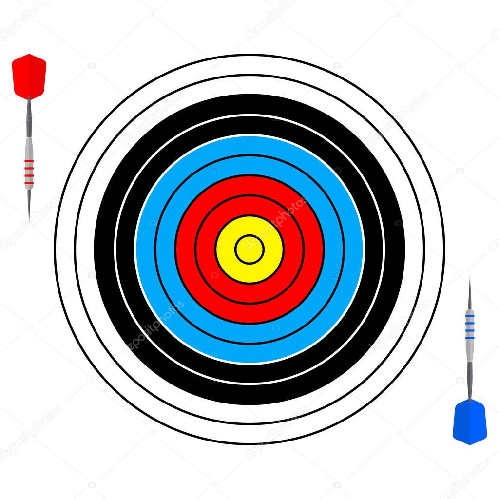 Vector illustration with dartboard for darts game for your design