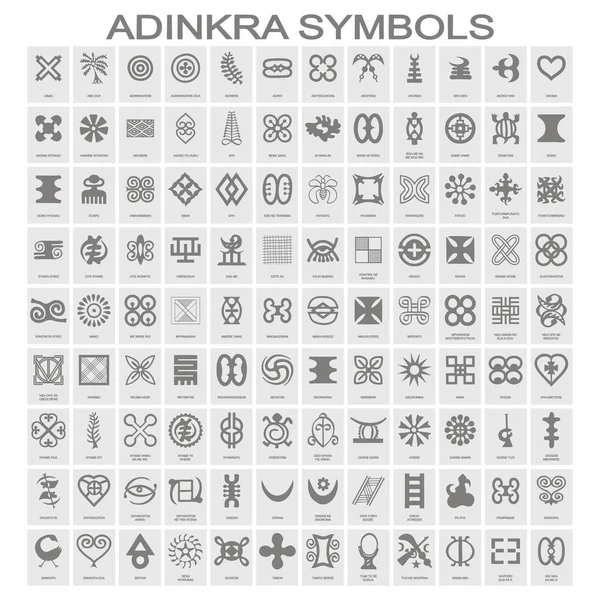 Tasarımınız için adinkra sembolleri bulunan tek renkli simgeler kümesi