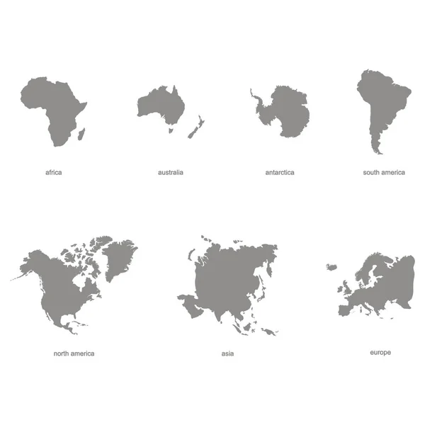 Монохромні Значки Світовими Континентами Вашого Дизайну — стоковий вектор
