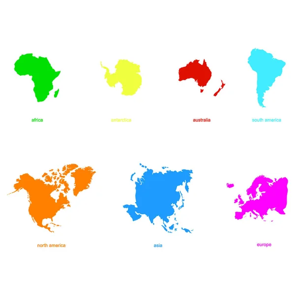 Monochrome Symbole Mit Weltkontinenten Für Ihr Design — Stockvektor