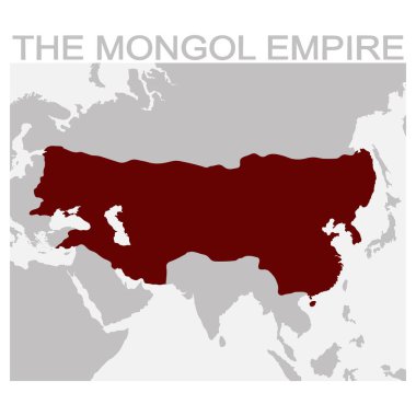 vector map of the mongol empire for your design clipart