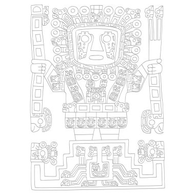 vector icon with Viracocha great creator god in Inca mythology clipart