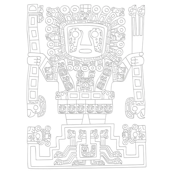 Inca Mitolojisinde Viracocha Büyük Yaratıcısı Tanrı Ile Vektör Simgesi — Stok Vektör