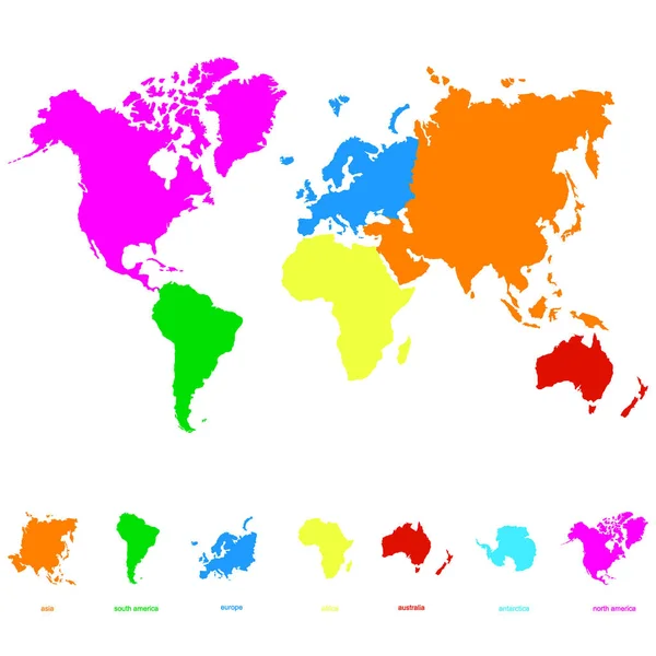 Icône Vectorielle Avec Carte Monde Continents Monde Pour Votre Design — Image vectorielle