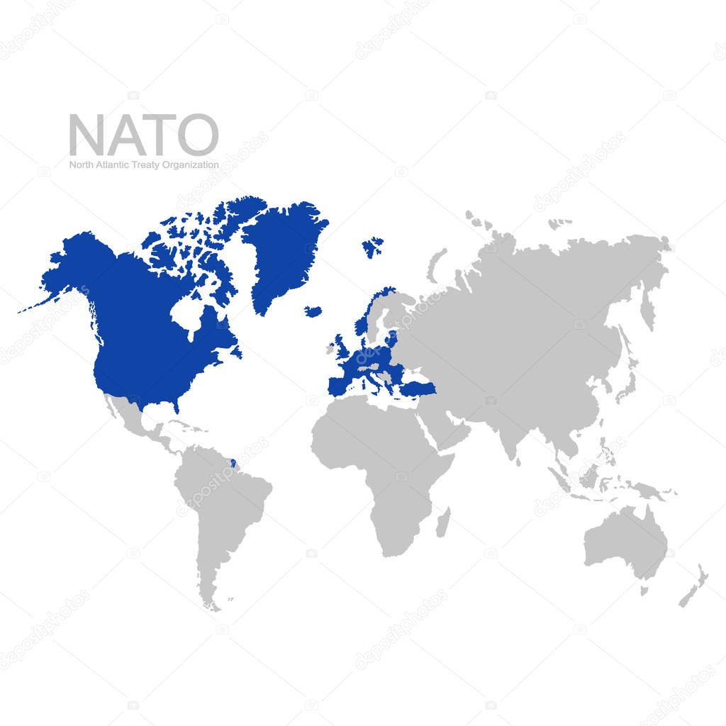 vector world map with nato member state