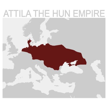 Attila hun İmparatorluğu vektör harita