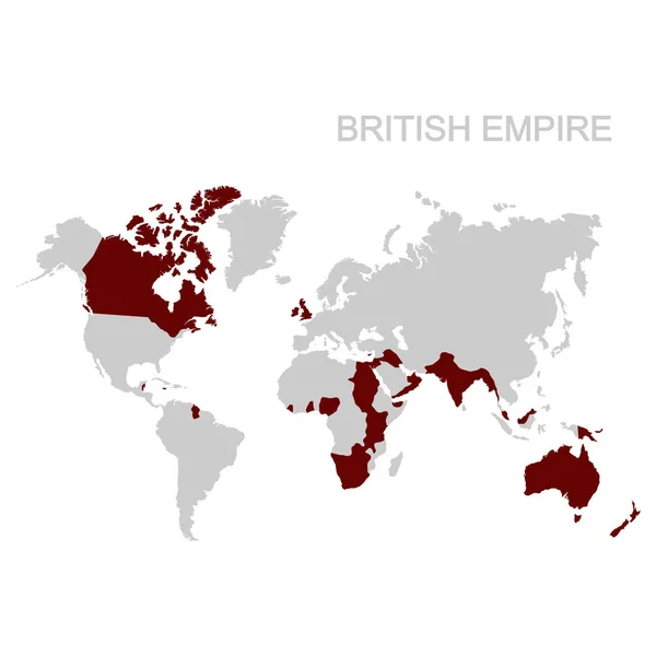 Mapa Vetorial Império Britânico —  Vetores de Stock