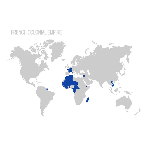 Vektorkarte Des Französischen Kolonialreiches — Stockvektor