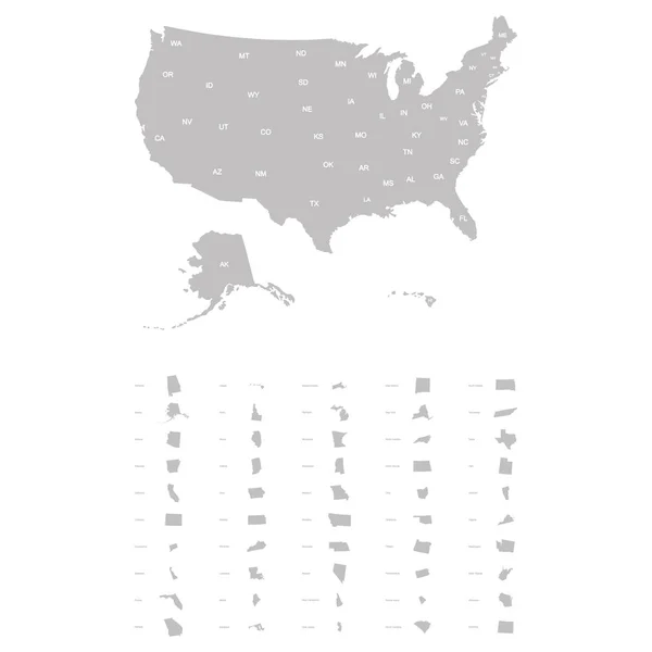Vector Kaart Van Verenigde Staten Van Amerika — Stockvector