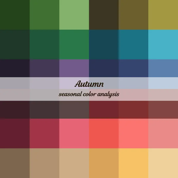 Набор Векторных Цветов Палитра Сезонного Анализа Цвета Осеннего Типа Тип — стоковый вектор