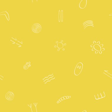 Avustralya aborjin sembolleri ile dikişsiz desen