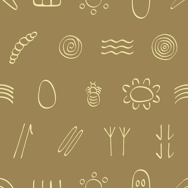 Seamless Pattern Australian Aboriginal Symbols — Stock Vector