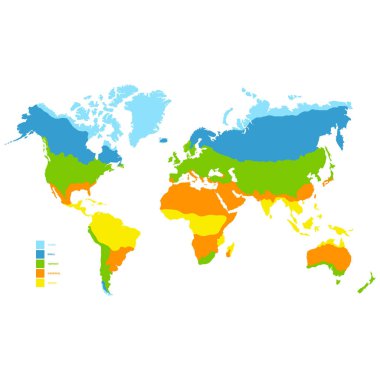 iklim bölgesi ile vektör Dünya Haritası